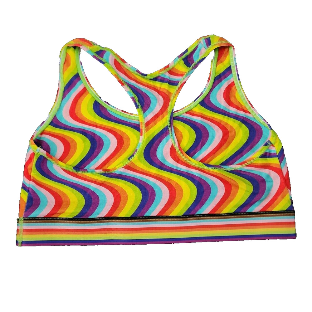 Woxer Boss Women Size‎ Large Multi-Colored Slim Racerback Bralette Scoop Neck - Picture 2 of 5